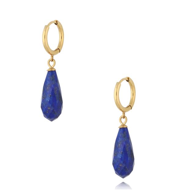 Kolczyki złote z lapisami KPA0211