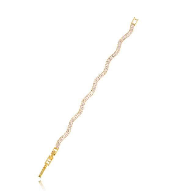 Bransoletka złota z kryształkami Gold Wave BSS0127