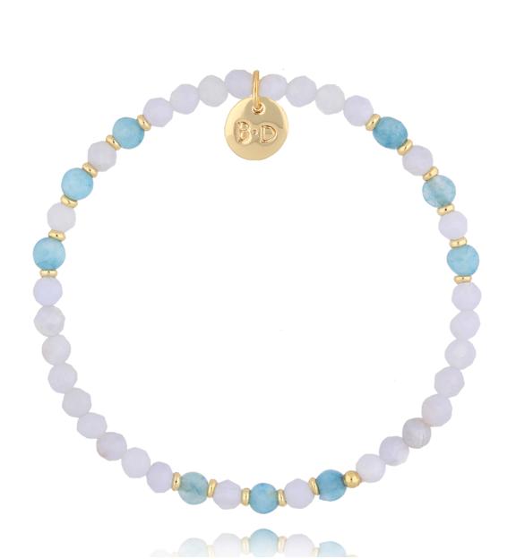 Bransoletka z chalcedonami i jadeitami BTW2946