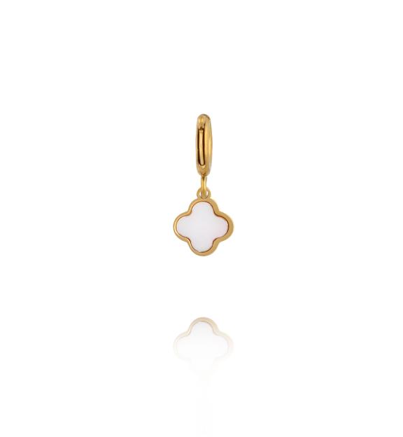 Charms koniczynka z masą perłową CHA0182