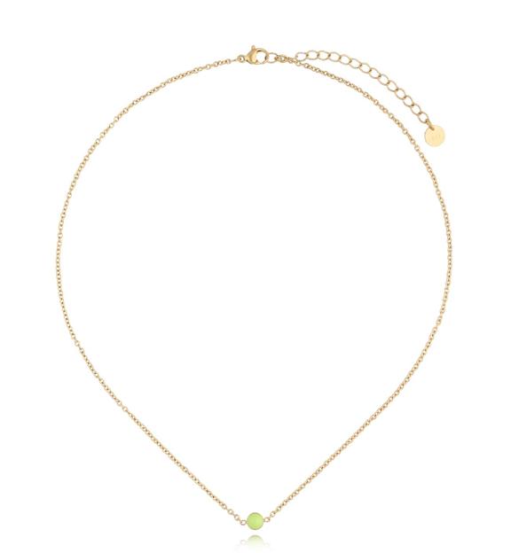 Naszyjnik złoty z zieloną emalią Gocce NSA1152
