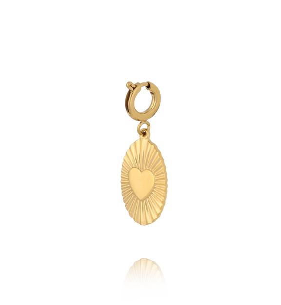 Charms owalny medalion z sercem CHA0104