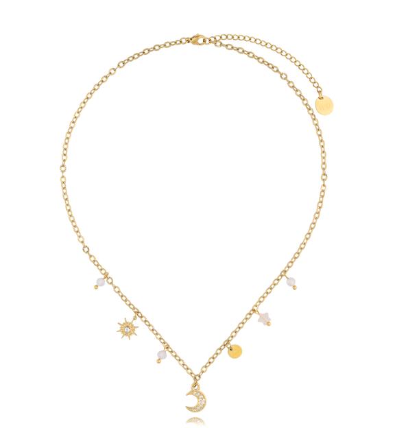 Naszyjnik ze złotymi charmsami Sky NSY0227