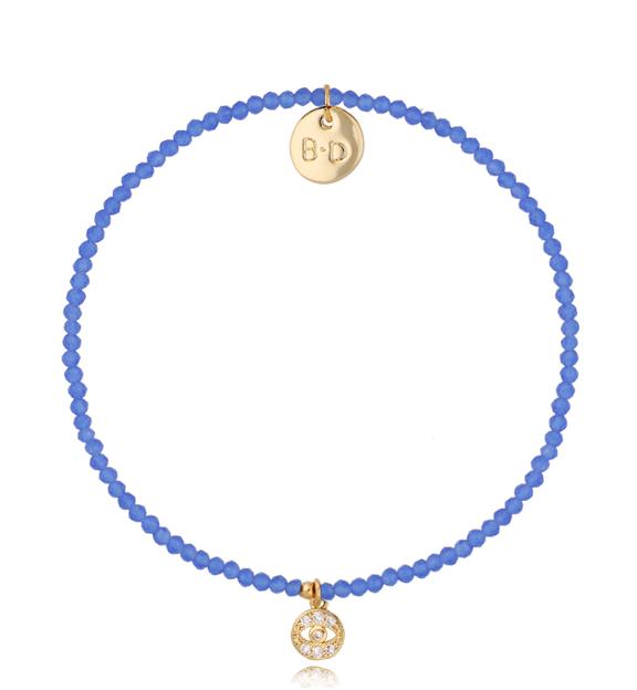 Bransoletka z niebieskimi cyrkoniami i okiem Lifestyle BTW1176