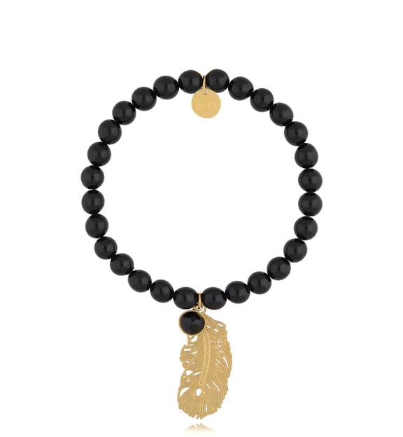 Bransoletka z turmalinami i piórkiem Upgrade BPA0425