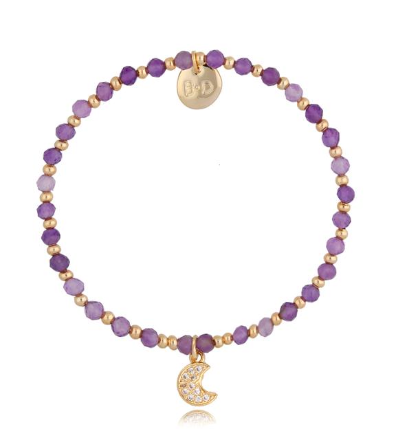 Bransoletka z ametystami i księżycem Orchid BTW0689