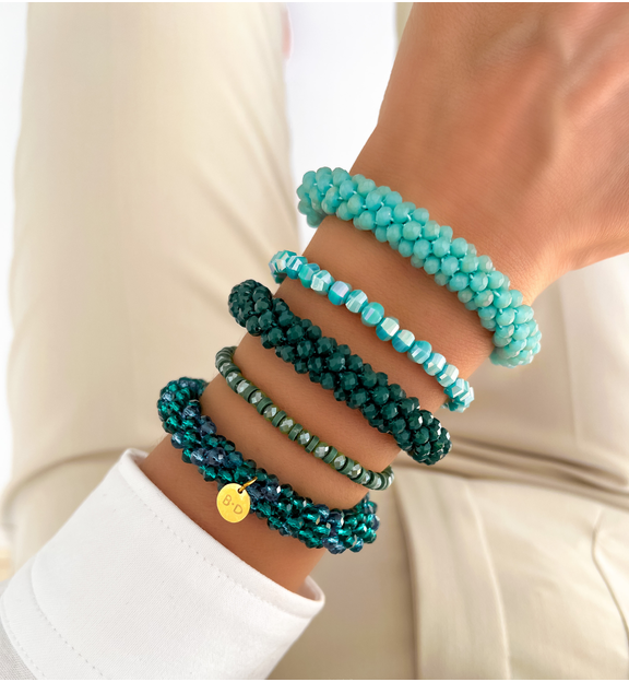 Bransoletka z zielonymi kryształkami Roche BTW2046