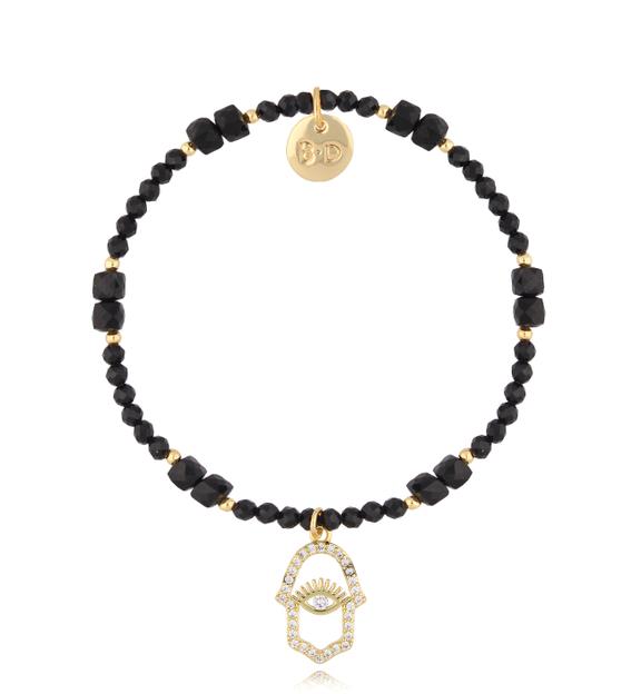 Bransoletka z turmalinami i ręką Fatimy Amulette BTW2416