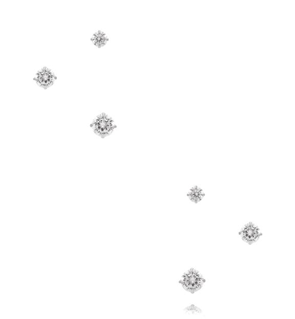 Zestaw kolczyków srebrnych – klasyczne cyrkonie KCA0191