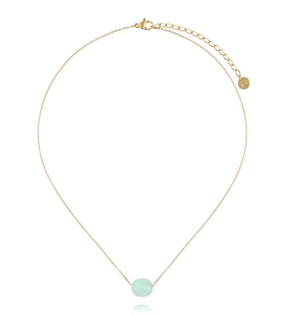 Naszyjnik z jadeitem na delikatnym łańcuszku NLB0345