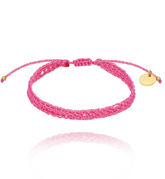 Bransoletka różowa pleciona Braided BSC1882