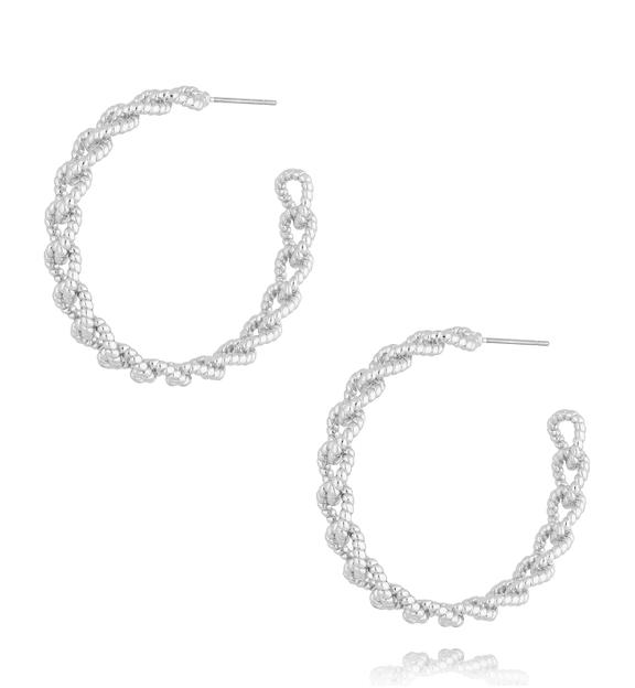 Kolczyki srebrne plecione koła Ventura I KRG0970