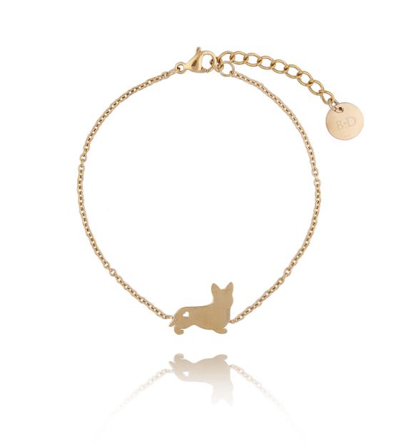 Bransoletka złota pies Sparky ze stali szlachetnej BPS0008