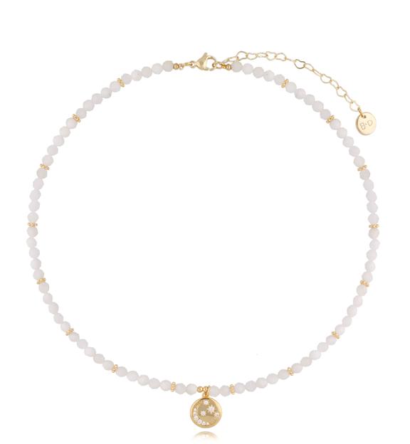 Naszyjnik z kamieniami księżycowymi Brillante NTW0866