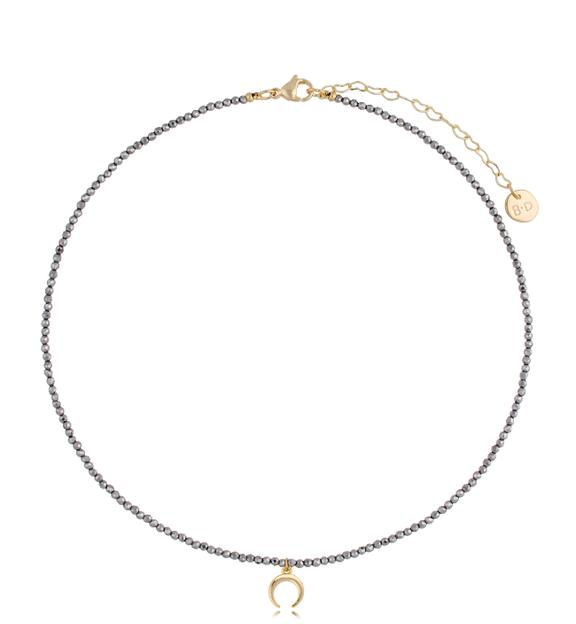 Naszyjnik z hematytami i księżycem Lifestyle NTW0843