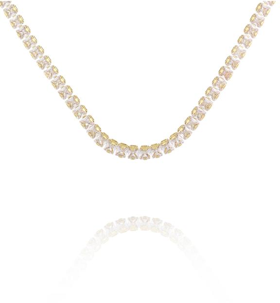 Naszyjnik typu tennis w złotej oprawie NS0423