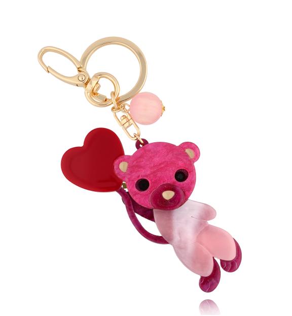 Brelok z fuksjowym misiem Teddy Bear Lover BREZA0080