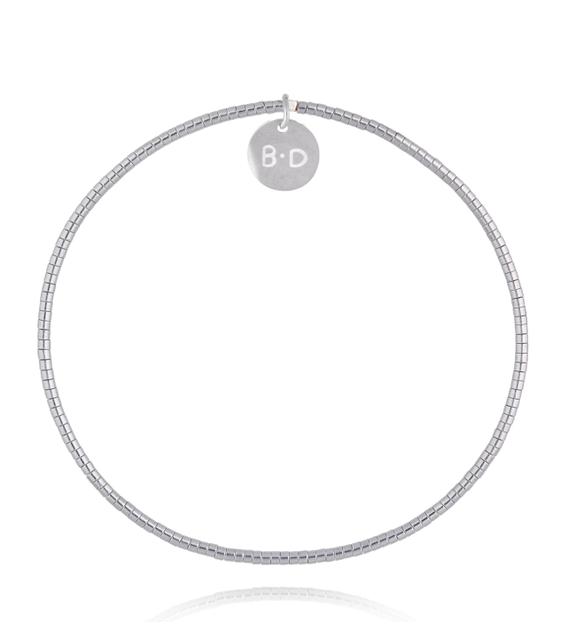 Bransoletka z hematytów srebrna BTW3650