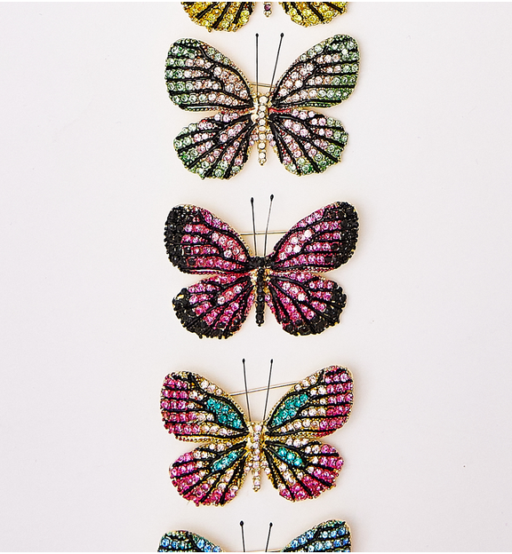 Broszka z kolorowym motylem Papillon BRPI0012