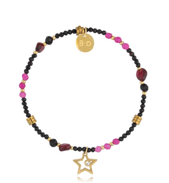 Bransoletka z granatami i turmalinami Pink Star BTW2272