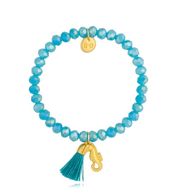 Bransoletka z kryształkami morska Summer Beach BSH0010