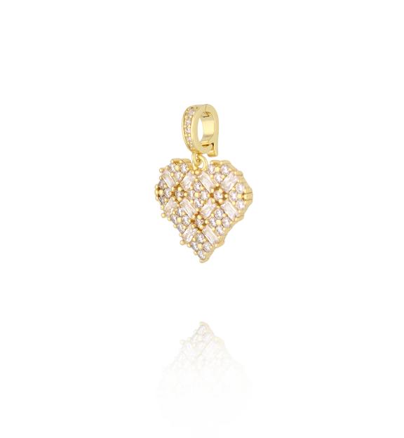 Charms złote kryształowe serce CHSS0044