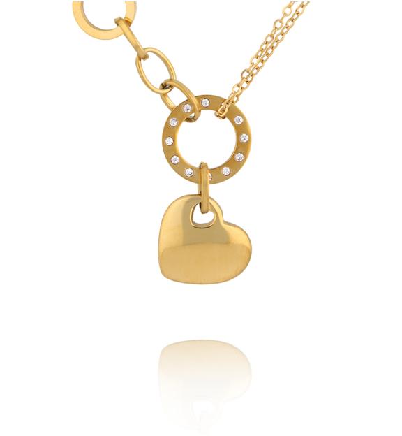 Naszyjnik z sercem w kolorze złota NSY0922