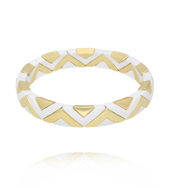 Bransoletka biało-złota BCR0038