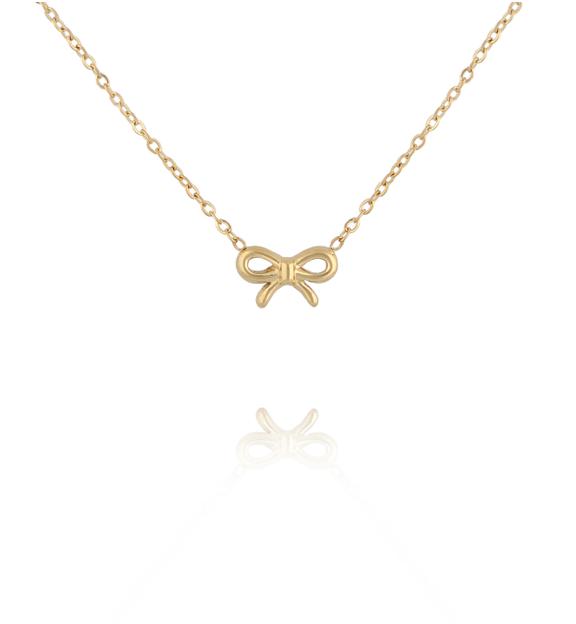 Naszyjnik z kokardką złoty NSY0790