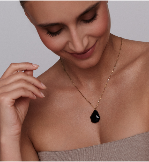 Naszyjnik z czarnym agatem Enchantment NPA1246
