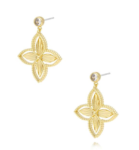 Kolczyki z koniczynkami złote KLU0006