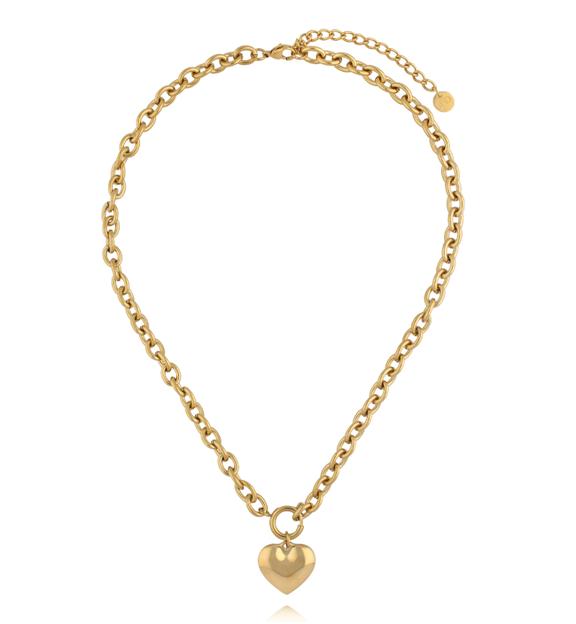 Zestaw naszyjników z sercem – złoto i czerń ZN0165