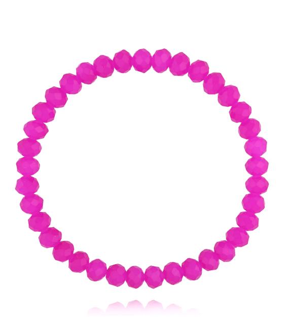 Bransoletka z różowych, fasetowanych koralików BCY0442