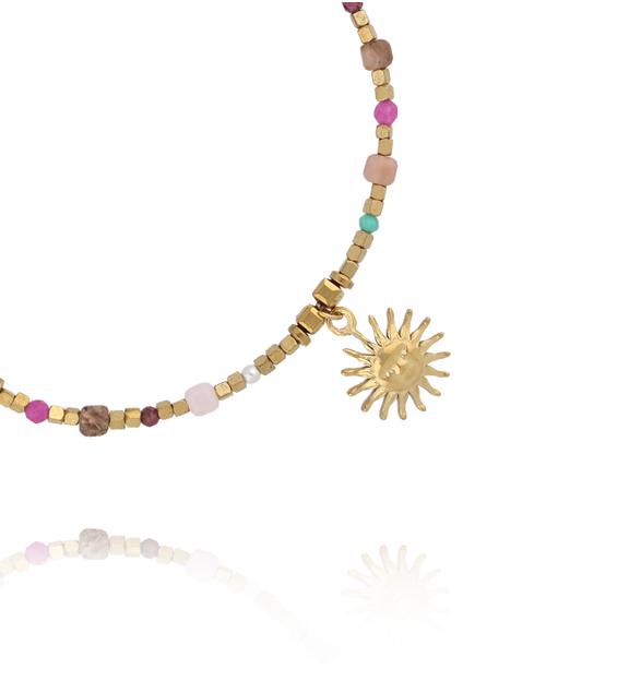 Bransoletka z kamieniami naturalnymi i słońcem BEA0093