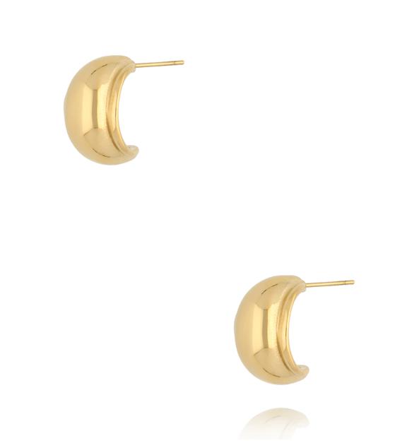 Kolczyki pozłacane półokrągłe o ozdobnych brzegach KSY0763