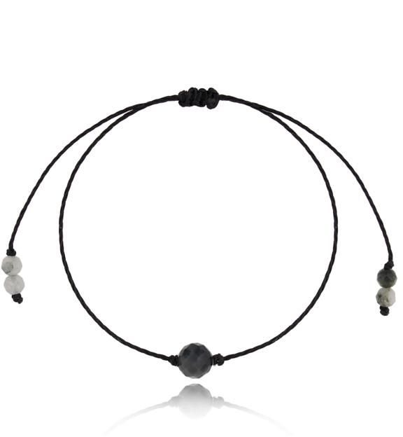 Bransoletka czarna z labradorytem Motive BGL0626