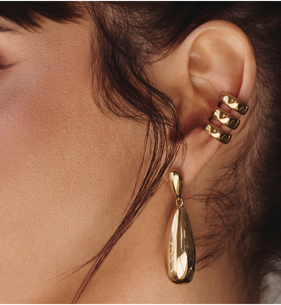 Nausznice złote potrójne KSY0463