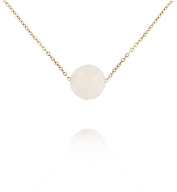 Naszyjnik z kamieniem księżycowym na delikatnym łańcuszku NLB0328