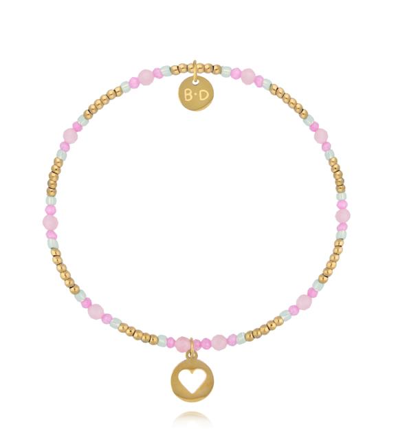 Zestaw bransoletek z naturalnych kamieni w odcieniach różu ZN0155