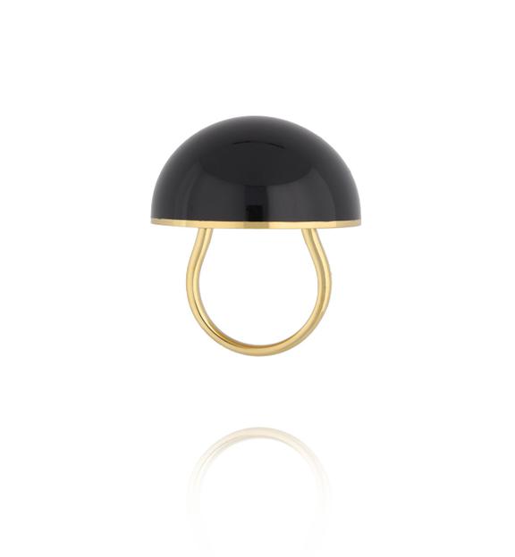 Pierścionek złoty z czarną emalią PSA1209