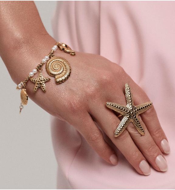 Pierścionek z rozgwiazdą złoty PSY0237