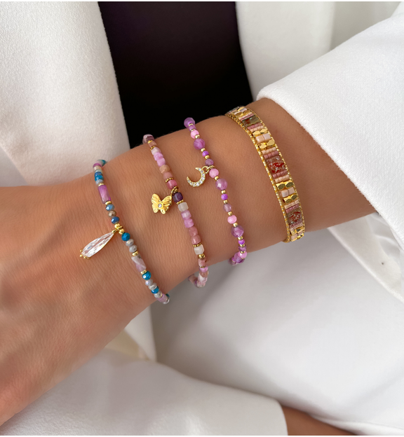 Bransoletka z ametystami i księżycem BSC2071