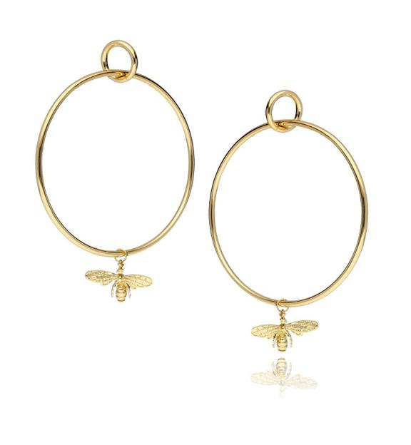 Kolczyki złote koła z owadami Gold Midnight KMI0037