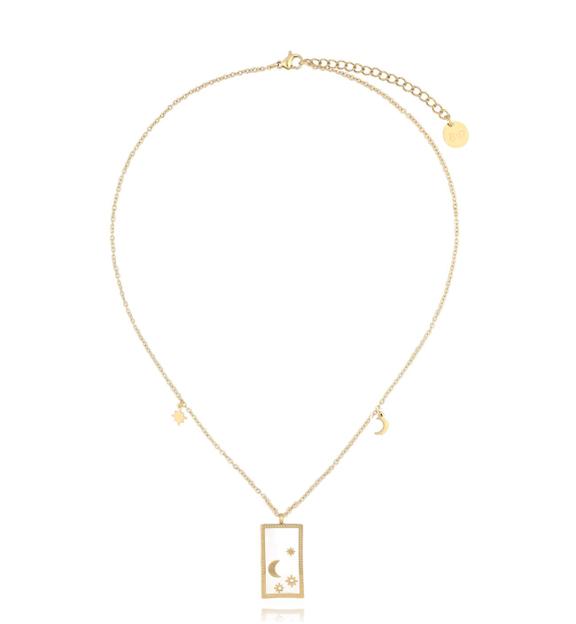 Naszyjnik złoty z zawieszką z galaktyką Ginette NSY0129