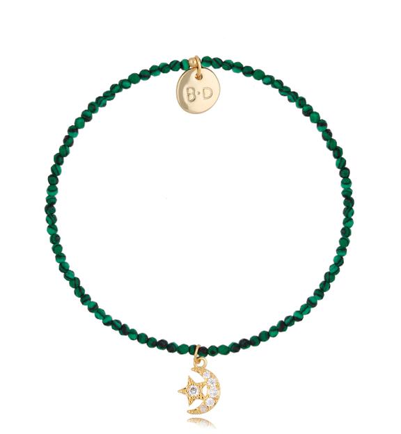 Bransoletka z malachitami i księżycem Lifestyle BTW1098
