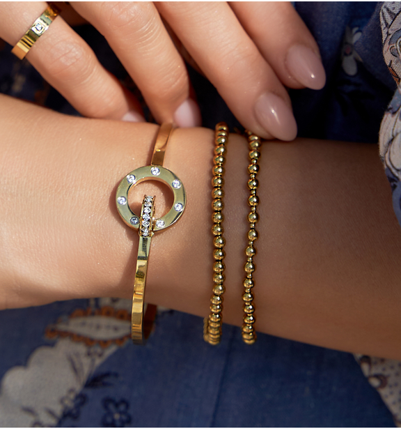 Bransoletka z kulkami złota Basic 4 mm BSA0250