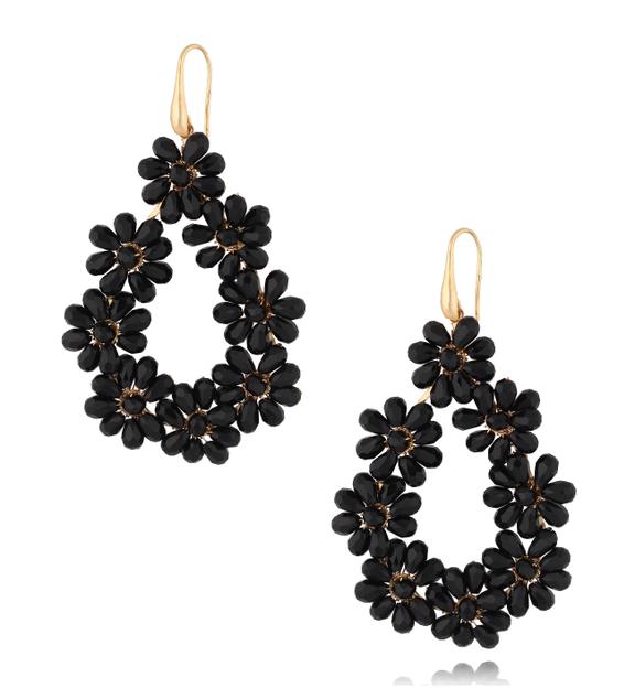 Kolczyki czarne z kryształkami Spring Breeze KWE0080