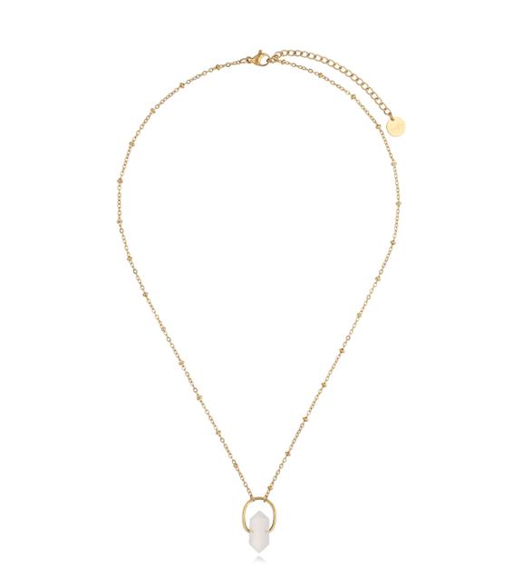 Naszyjnik z kryształem górskim Gold Shelly NLB0250