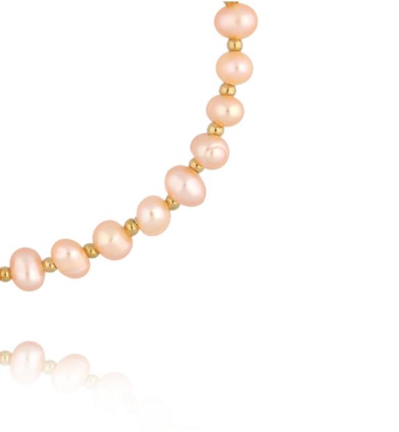 Bransoletka z brzoskwiniowych perełek BPE0151