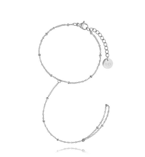 Bransoletka z pierścionkiem srebrna Simple Chain BSA0423